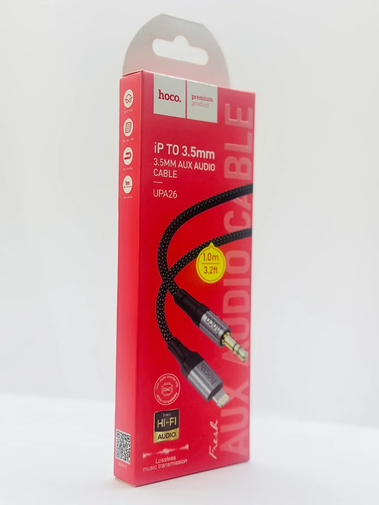 کابل تبدیل USB-C به جک 3.5 میلی‌متری هوکو مدل UPA26 طول 1 متر