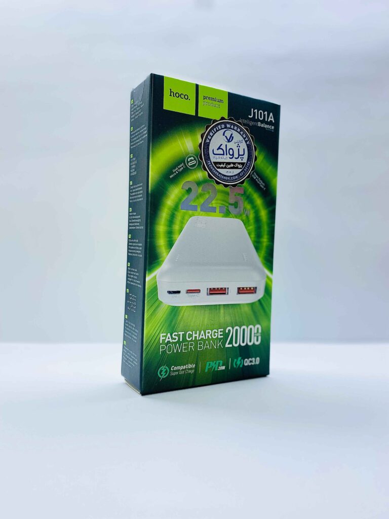 پاوربانک هوکو مدل J101A PD+QC3.0 22.5W ظرفیت 20000 میلی‌ آمپر ساعت